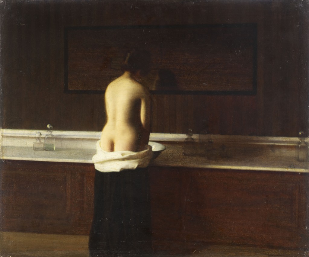 Eugène Lomont, Jeune femme à sa toilette, 1898, huile sur toile, 54 x 65 cm, Beauvais, Musée départemental de l’Oise. © RMN Grand Palais / Thierry Ollivier 