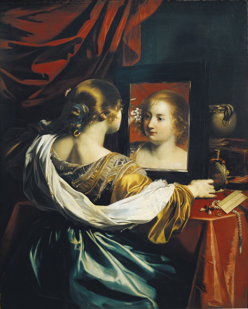 Nicolas Régnier, Vanité ou Jeune femme à sa toilette, Circa, 1626, huile sur toile, 130 x 105.5 cm, Lyon, Musée des Beaux-Arts. © 2014 DeAgostini Picture Library / Scala, Florence. 