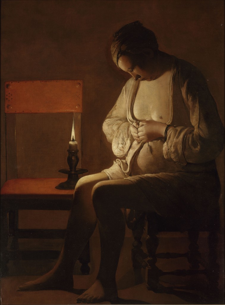 Georges de La Tour, La femme à la puce, 1638, huile sur toile, 121 x 89 cm, Nancy, Musée Lorrain. © RMN Grand Palais / Philippe Bernard. 