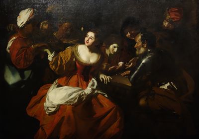 Nicolas Régnier, Joueurs de dés et diseuse de bonne aventure, vers 1624-1626, huile sur toile. Florence, galleria degli Uffizi.