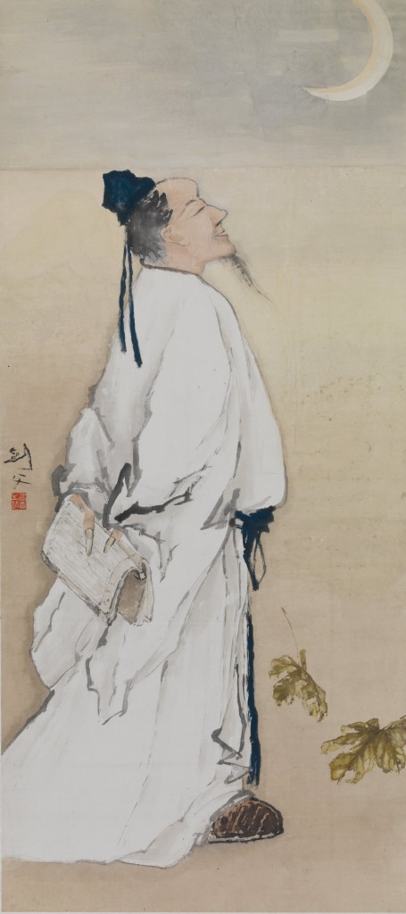 Gao Jianfu (1879 – 1951), Poète du Sud, 1932 Encre et couleurs sur papier 211 x 94,7 cm © Hong Kong Museum of Art.