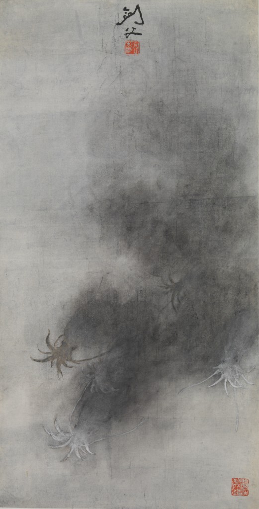 Gao Jianfu (1879 – 1951), Seiches, Années 1920 Encre et couleurs sur papier 135,8 x 69,1 cm © Hong Kong Museum of Art.