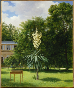 Photo : Antoine CHAZAL, Le Yucca gloriosa fleuri en 1844 dans le parc de Neuilly, 1845, huile sur toile, 65x54 cm, Paris, musée du Louvre. © RMN-Grand Palais (musée du Louvre) / Gérard Blot 