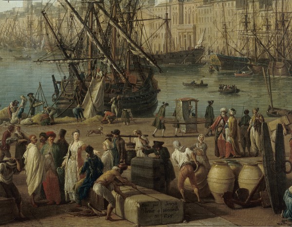 Joseph Vernet, L’Intérieur du Port de Marseille, vu du Pavillon de l’horloge du Parc, 1754, Huile sur toile, 165 x 263 cm. © Musée national de la Marine / P.Dantec