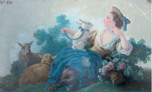 Bergère avec chèvre, mouton et lapin, Paris, Mobilier national © Benjamin Couilleaux.