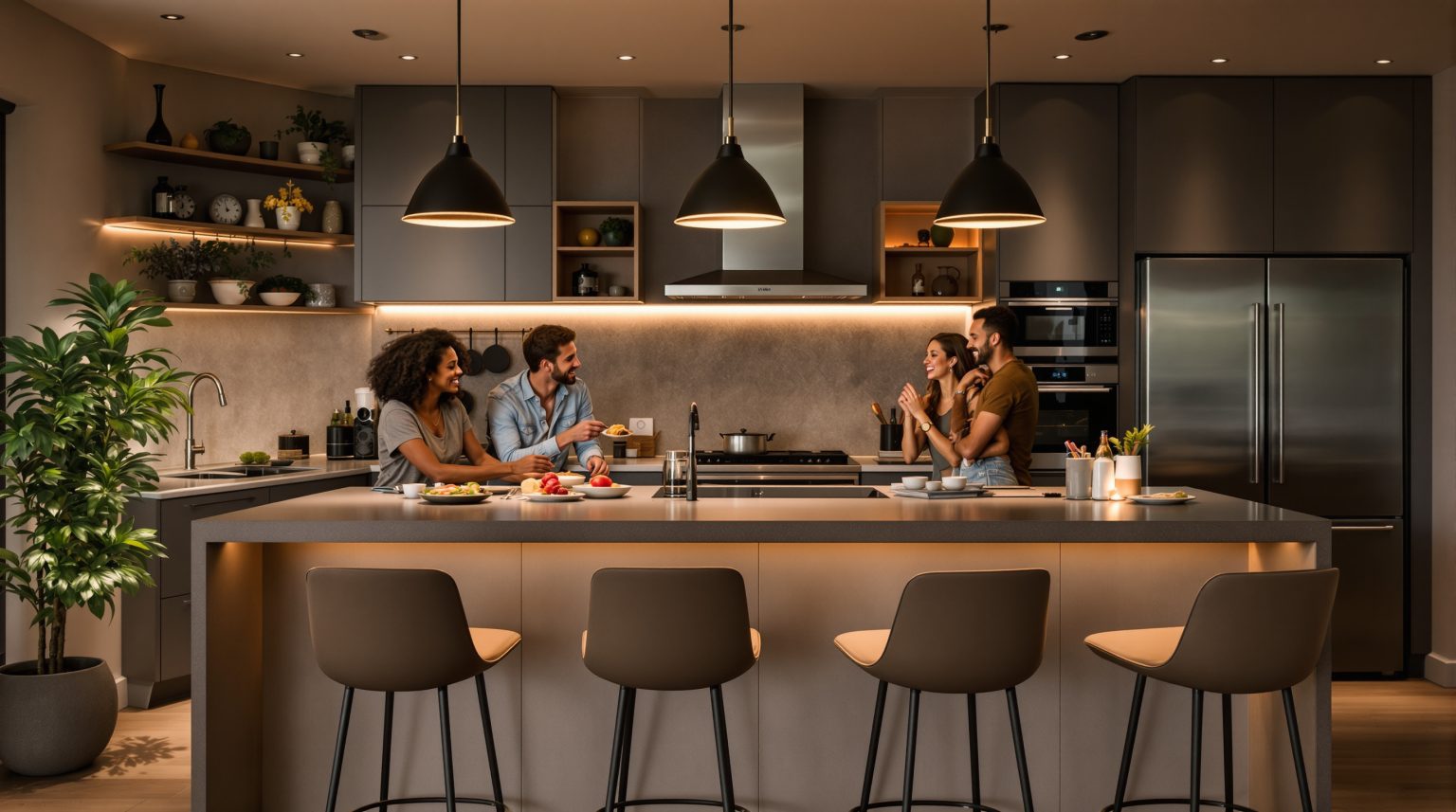 Cuisine avec bar surélevé : Aménagez un espace convivial et moderne chez vous !