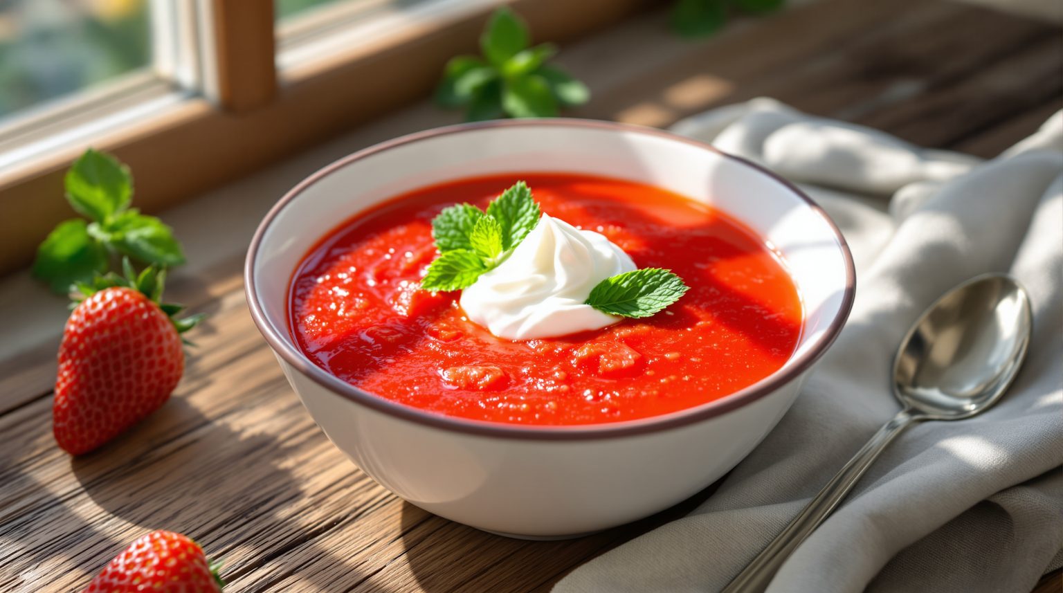 Soupe de fraises sans cuisson : Découvrez la recette fraîche et rapide à réaliser !